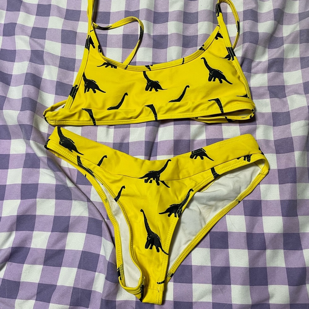 Yellow Dino Print Bikini